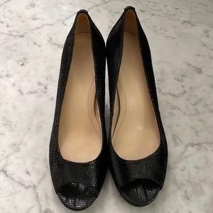 Calvin Klein Black Heels, size 9, Peep Toe